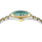 Versace V-Code Analog Turquoise Dial Two Tone Steel Strap Watch for Women - VE8I00524 Authentic Buy Shop Now