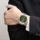 Hugo Boss Avery Chronograph Green Dial Silver Steel Strap Watch for Men - 1514159 Authentic Buy Shop Now