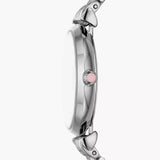 Emporio Armani Gianni T-Bar Pink Dial Silver Steel Strap Watch for Women - AR11686 Authentic Buy Shop Now