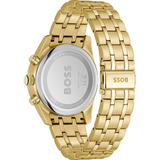 Hugo Boss Skytraveller Chronograph Black Dial Gold Steel Strap Watch for Men - 1514152 Authentic Buy Shop Now
