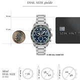 Versace Greca Dome Chronograph Blue Dial Silver Steel Strap Watch for Men - VE6K00323 Authentic Buy Shop Now