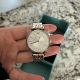 Emporio Armani Gianni T Bar Silver Dial Two Tone Steel Strap Watch for Women - AR11537 Authentic Buy Shop Now