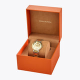 Tory Burch Reva Gold Dial Two Tone Steel Strap Watch for Women - TBW4016 Authentic Buy Shop Now