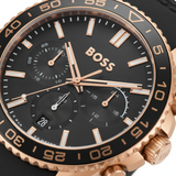 Hugo Boss Runner Chronograph Black Dial Black Silicone Strap Watch for Men - 1514168 Authentic Buy Shop Now