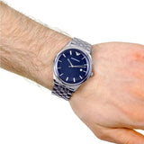 Emporio Armani Lambda Blue Dial Silver Steel Strap Watch for Men - AR11019 Authentic Buy Shop Now