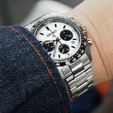 Seiko Prospex Speedtimer Solar Chronograph White Dial Silver Steel Strap Watch for Men - SSC813 Authentic Buy Shop Now