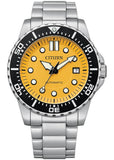 Citizen Mechanical Automatic Yellow Dial Silver Steel Strap Watch for Men - NJ0170-83Z Authentic Buy Shop Now
