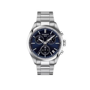 Tissot PR 100 Chronograph Blue Dial Silver Steel Strap Watch for Men - T150.417.11.041.00 Authentic Buy Shop Now