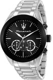 Maserati Traguardo Chronograph Limited Edition Black Dial Silver Steel Strap Watch for Men - R8873612062 Authentic Buy Shop Now