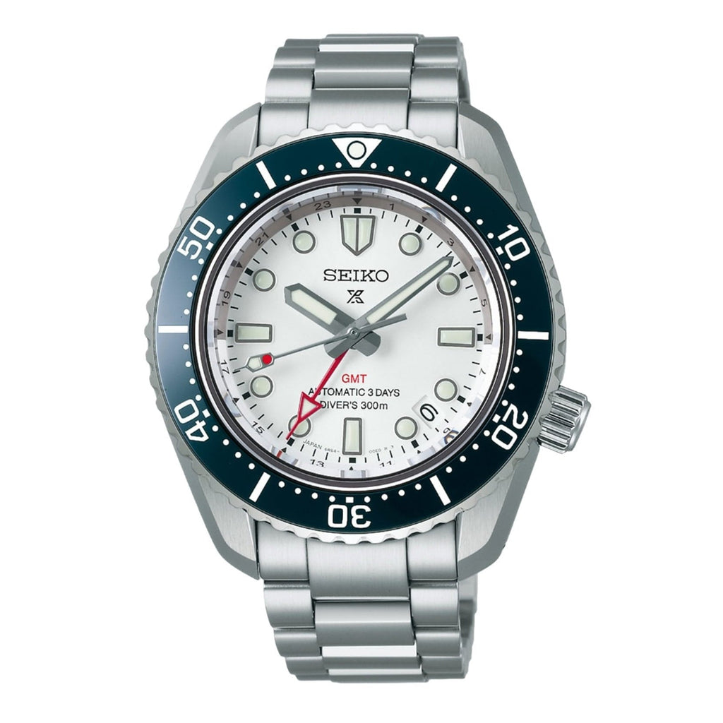 Seiko Prospex 1968 Heritage Diver's GMT 60th Anniversary White Dial Silver Steel Strap Watch for Men - SPB519J1 Authentic Buy Shop Now