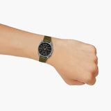 Hugo Boss Skytraveller Chronograph Black Dial Green Leather Strap Watch for Men - 1514148 Authentic Buy Shop Now