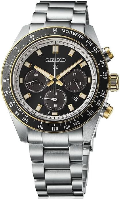 Seiko Prospex Speedtimer Solar Chronograph Black Dial Silver Steel Strap Watch for Men - SSC941 Authentic Buy Shop Now