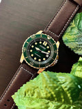 Citizen Mechanical Automatic Green Dial Brown Leather Strap Watch for Men - NJ0173-18X Authentic Buy Shop Now