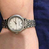Emporio Armani Alpha Mother of Pearl Dial Silver Steel Strap Watch for Women - AR1803 Authentic Buy Shop Now