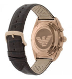 Emporio Armani Classic Chronograph Brown Dial Brown Leather Strap Watch for Men - AR0371 Authentic Buy Shop Now