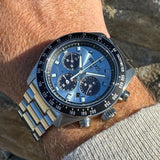 Seiko Prospex Speedtimer 41.4 Solar Chronograph Blue Dial Silver Steel Strap Watch for Men - SSC935 Authentic Buy Shop Now