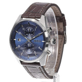Hugo Boss Skytraveller Chronograph Blue Dial Brown Leather Strap Watch for Men - 1514194 Authentic Buy Shop Now