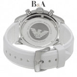 Emporio Armani Sportivo Chronograph White Dial White Rubber Strap Watch for Men - AR5947 Authentic Buy Shop Now