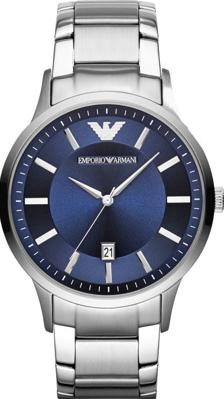 Emporio Armani Renato Blue Dial Silver Steel Strap Watch for Men - AR11180 Authentic Buy Shop Now