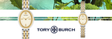 Tory Burch Oval White Dial Two Tone Steel Strap Watch for Women - TBW6033 Authentic Buy Shop Now