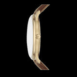 Emporio Armani Minimalist Quartz Gold Dial Brown Leather Strap Watch for Men - AR11610 Authentic Buy Shop Now