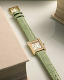 Emporio Armani Classic White Dial Green Leather Strap Watch for Women - AR11661 Authentic Buy Shop Now