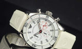 Emporio Armani Sportivo Chronograph White Dial White Rubber Strap Watch for Men - AR5947 Authentic Buy Shop Now