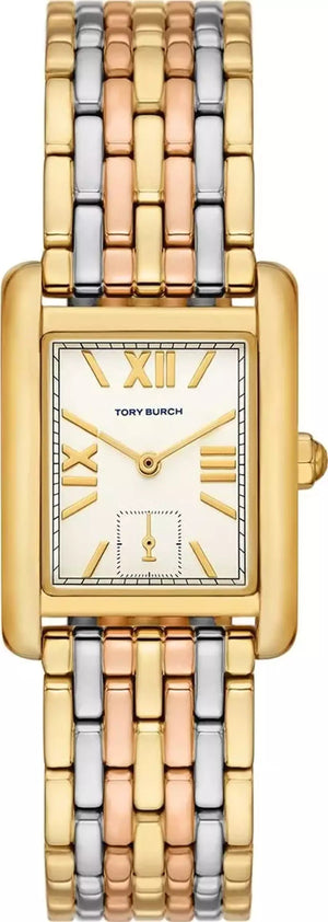 Tory Burch Eleanor White Dial Tri Tone Steel Strap Watch for Women - TBW1078 Authentic Buy Shop Now