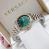 Versace Hellenyium Quartz Green Dial Two Tone Steel Strap Watch for Women - VE2S00422 Authentic Buy Shop Now