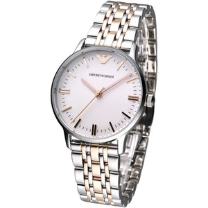 Emporio Armani Gianni Silver Dial Two Tone Steel Strap Watch for Women - AR1603 Authentic Buy Shop Now