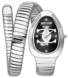 Just Cavalli Glam Evo 5 Black Dial Silver Steel Strap Watch for Women - JC1L227M0025 Authentic Buy Shop Now