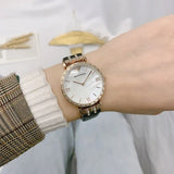 Emporio Armani Gianni T-Bar Mother of Pearl White Dial Two Tone Steel Watch for Women - AR11294 Authentic Buy Shop Now