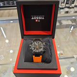 Tissot T Race Chronograph Black Dial Orange Rubber Strap Watch for Men - T141.417.37.051.02 Authentic Buy Shop Now