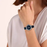 Emporio Armani Mia Moonphase Blue Dial Blue Leather Strap Watch for Women - AR11629 Authentic Buy Shop Now