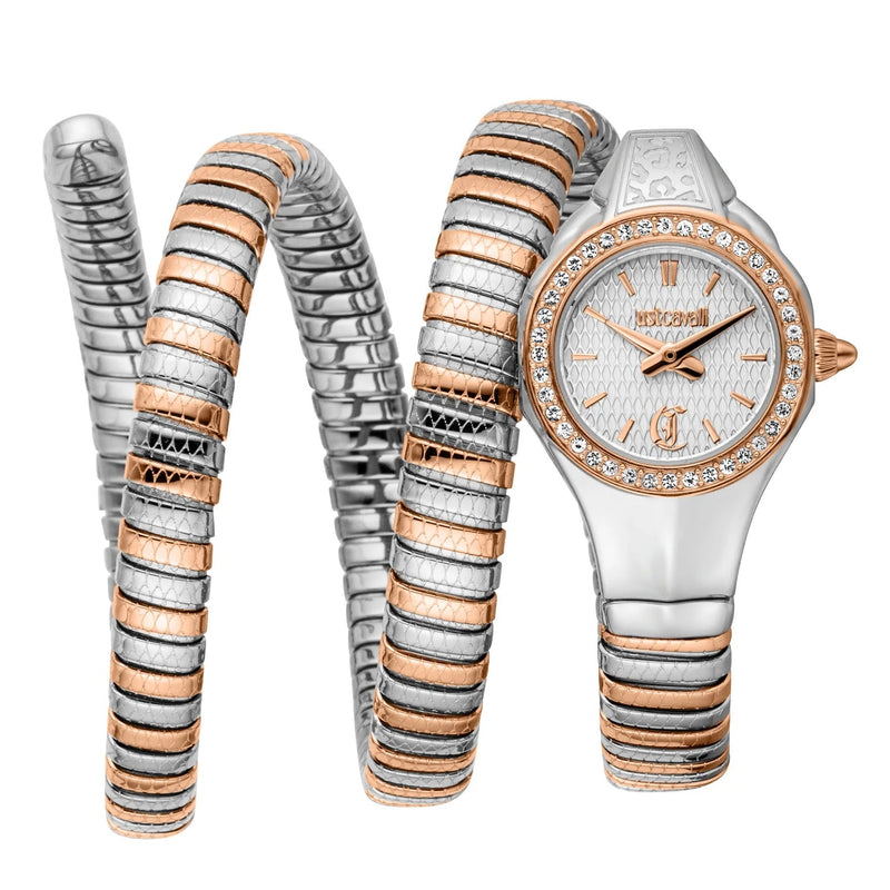 Just Cavalli Vita White Dial Two Tone Steel Strap Watch for Women - JC1L355M0065 Authentic Buy Shop Now