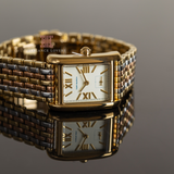 Tory Burch Eleanor White Dial Tri Tone Steel Strap Watch for Women - TBW1078 Authentic Buy Shop Now