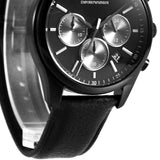 Emporio Armani Antonio Chronograph Black Dial Black Leather Strap Watch for Men - AR11583 Authentic Buy Shop Now