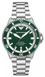 Emporio Armani Sea Explorer Green Dial Silver Steel Strap Watch for Men - AR60080 Authentic Buy Shop Now