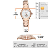 Emporio Armani Mia Meccanico Mother of Pearl Dial Rose Gold Steel Strap Watch for Women - AR60072 Authentic Buy Shop Now