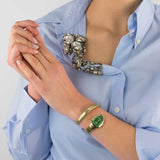 Just Cavalli Serpente Metallica Green Dial Gold Steel Strap Watch for Women - JC1L208M0045 Authentic Buy Shop Now