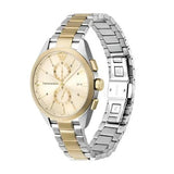 Emporio Armani Elegant Chronograph Cream Dial Two Tone Steel Strap Watch for Men - AR11605 Authentic Buy Shop Now