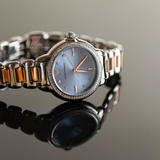Emporio Armani Three Hand Blue Dial Two Tone Steel Strap Watch for Women - AR11597 Authentic Buy Shop Now