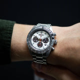 Seiko Prospex Speedtimer Solar Chronograph Silver Dial Silver Steel Strap Watch for Men - SSC911 Authentic Buy Shop Now