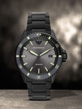 Emporio Armani World Explorer Black Dial Black Steel Strap Watch for Men - AR11398 Authentic Buy Shop Now