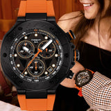 Tissot T Race Chronograph Black Dial Orange Rubber Strap Watch for Men - T141.417.37.051.02 Authentic Buy Shop Now