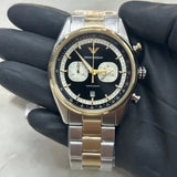 Emporio Armani Racer Chronograph Black Dial Two Tone Steel Strap Watch for Men - AR11678 Authentic Buy Shop Now