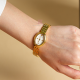 Tory Burch Oval White Dial Gold Steel Strap Watch for Women - TBW6032 Authentic Buy Shop Now