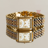 Tory Burch Eleanor White Dial Tri Tone Steel Strap Watch for Women - TBW1078 Authentic Buy Shop Now