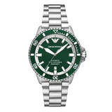 Emporio Armani Sea Explorer Green Dial Silver Steel Strap Watch for Men - AR60080 Authentic Buy Shop Now