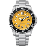 Citizen Mechanical Automatic Yellow Dial Silver Steel Strap Watch for Men - NJ0170-83Z Authentic Buy Shop Now